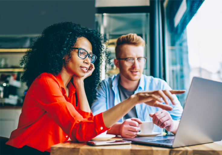 Woman and Man in a meeting