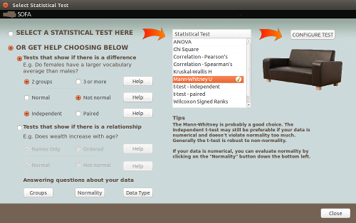 SOFA statistics wizard
