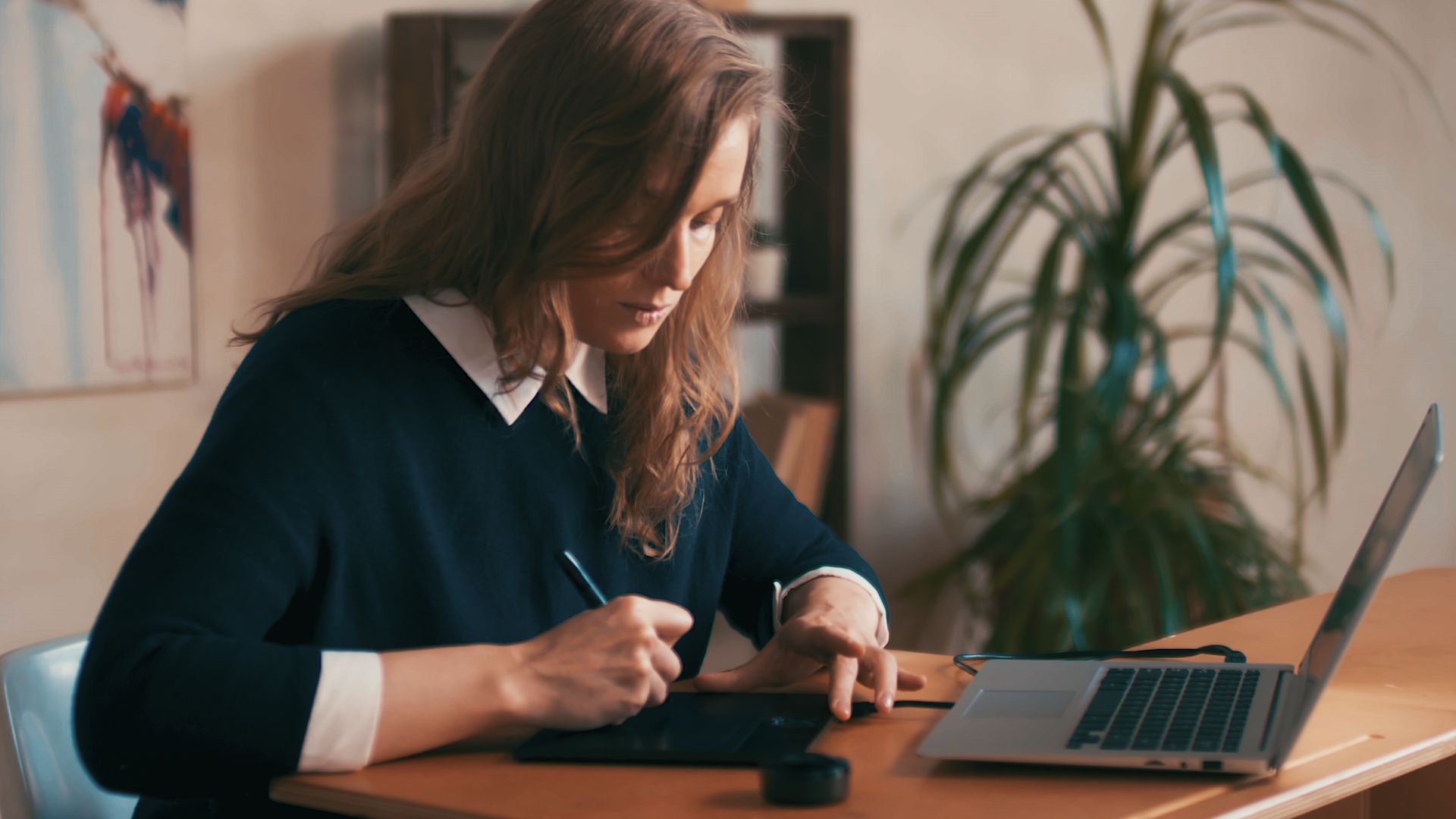 woman at computer writing_0