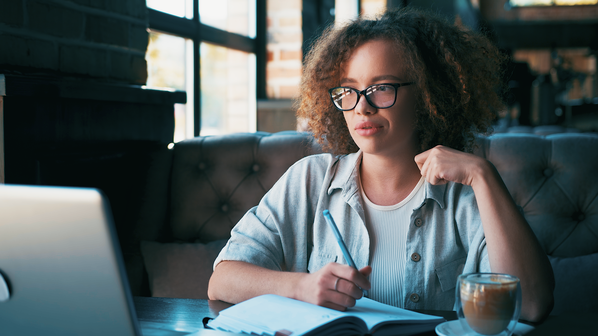 woman at laptop learning